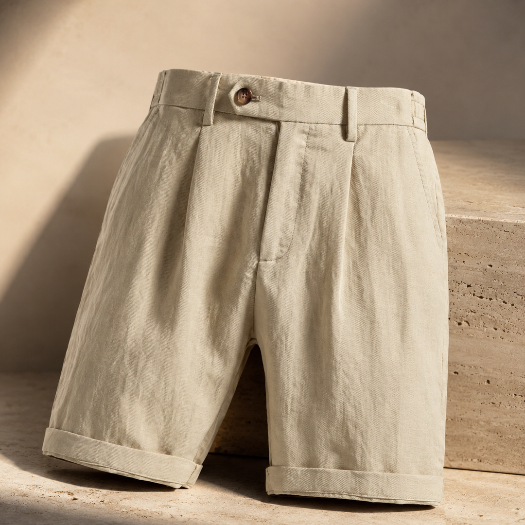 Coastline Pleated Linen Shorts