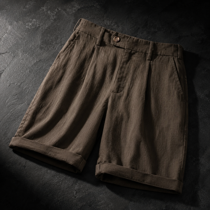 Coastline Pleated Linen Shorts