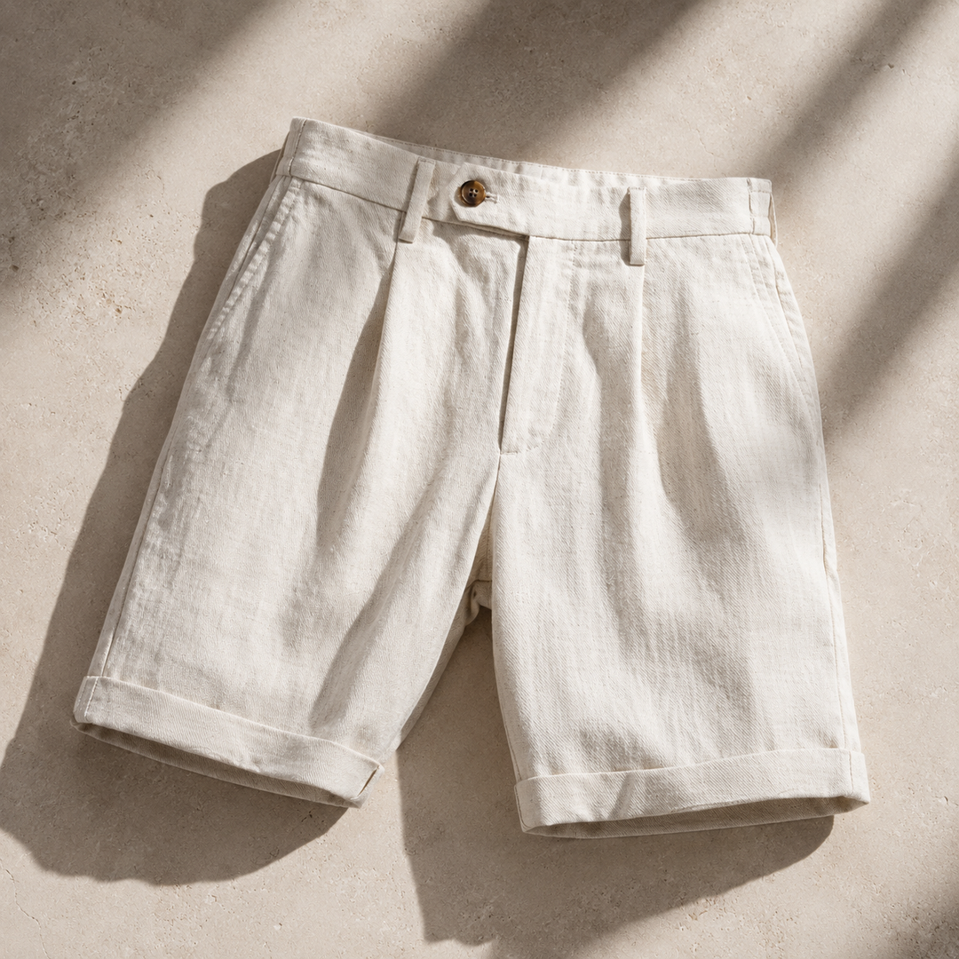 Coastline Pleated Linen Shorts