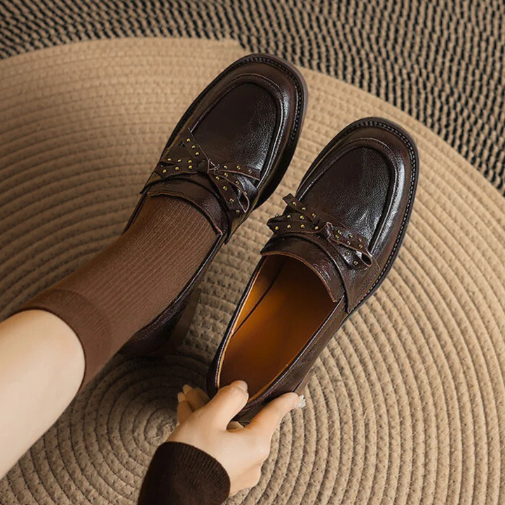 Elowen Rivet Bow Loafers