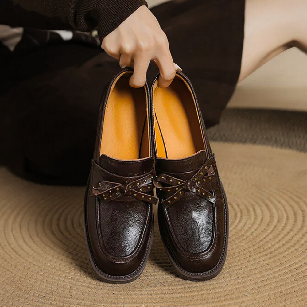 Elowen Rivet Bow Loafers