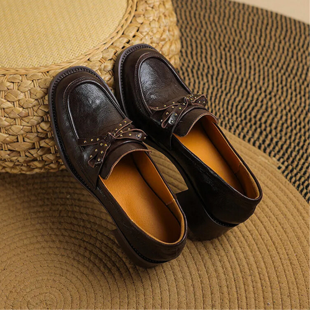 Elowen Rivet Bow Loafers
