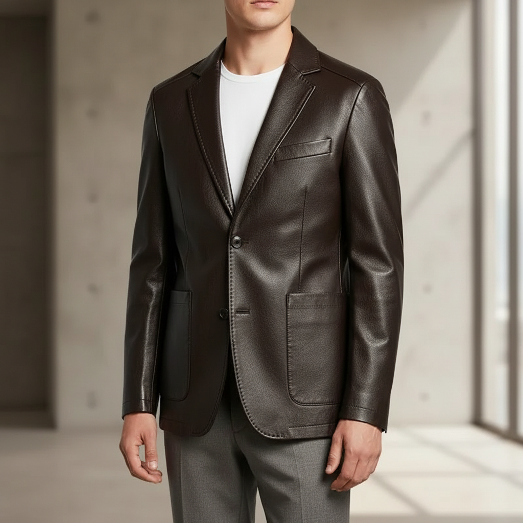 Everett Leather Blazer