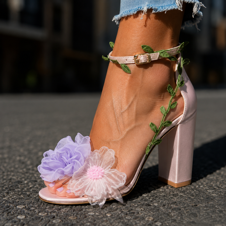 Giardina Floral Vine Stiletto Sandals