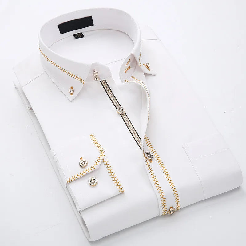 Veyron Zip-Placket Dress Shirt