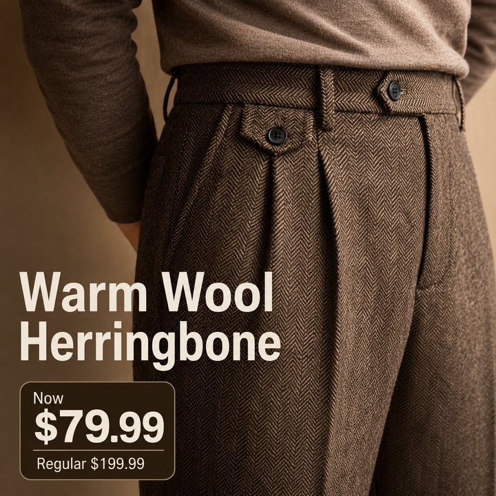 Herringbone Wool Trousers
