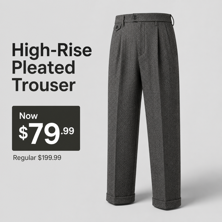 Herringbone Wool Trousers