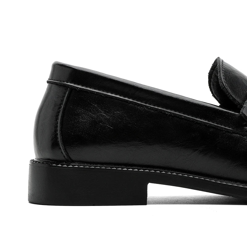 Increspato Pleated-Toe Leather Loafers