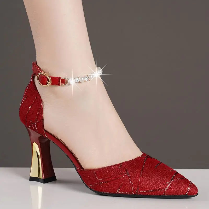 Cordella Pearl Strap Pumps