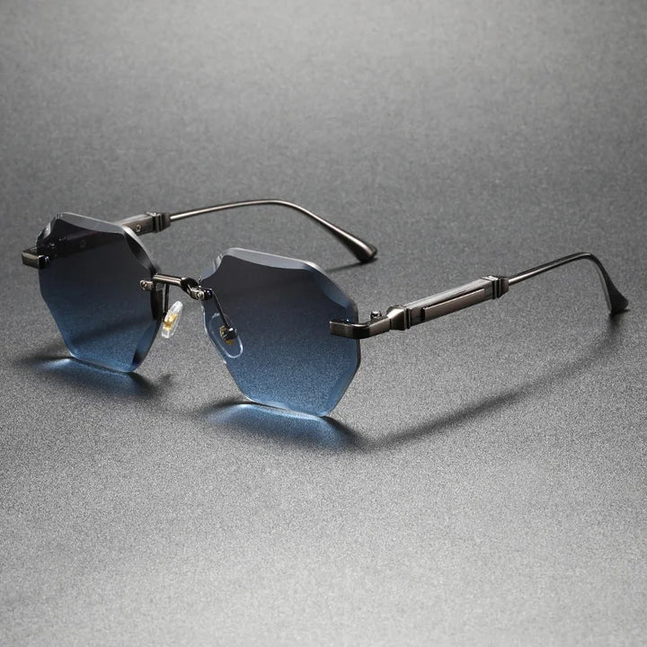 Sfaccettato Rimless Polygon Sunglasses