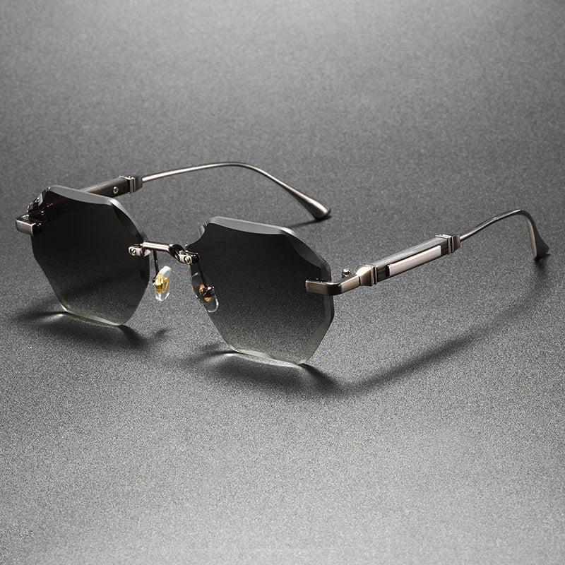 Sfaccettato Rimless Polygon Sunglasses
