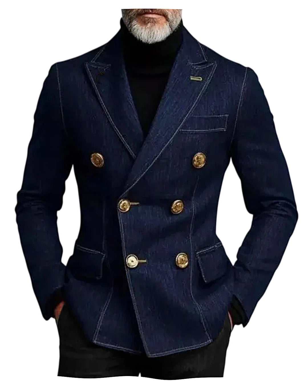 Ammiraglio Double-Breasted Denim Blazer
