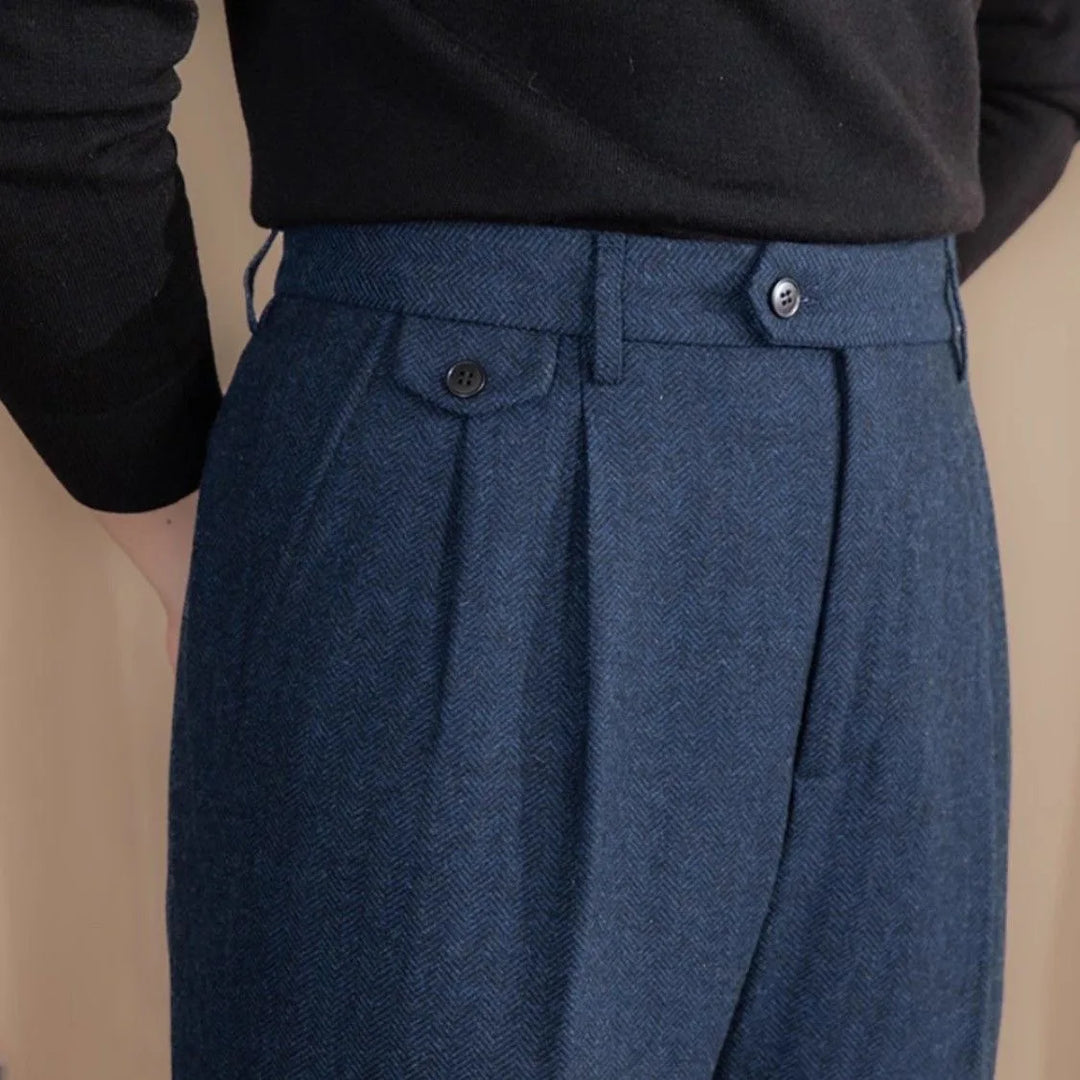 Herringbone Wool Trousers