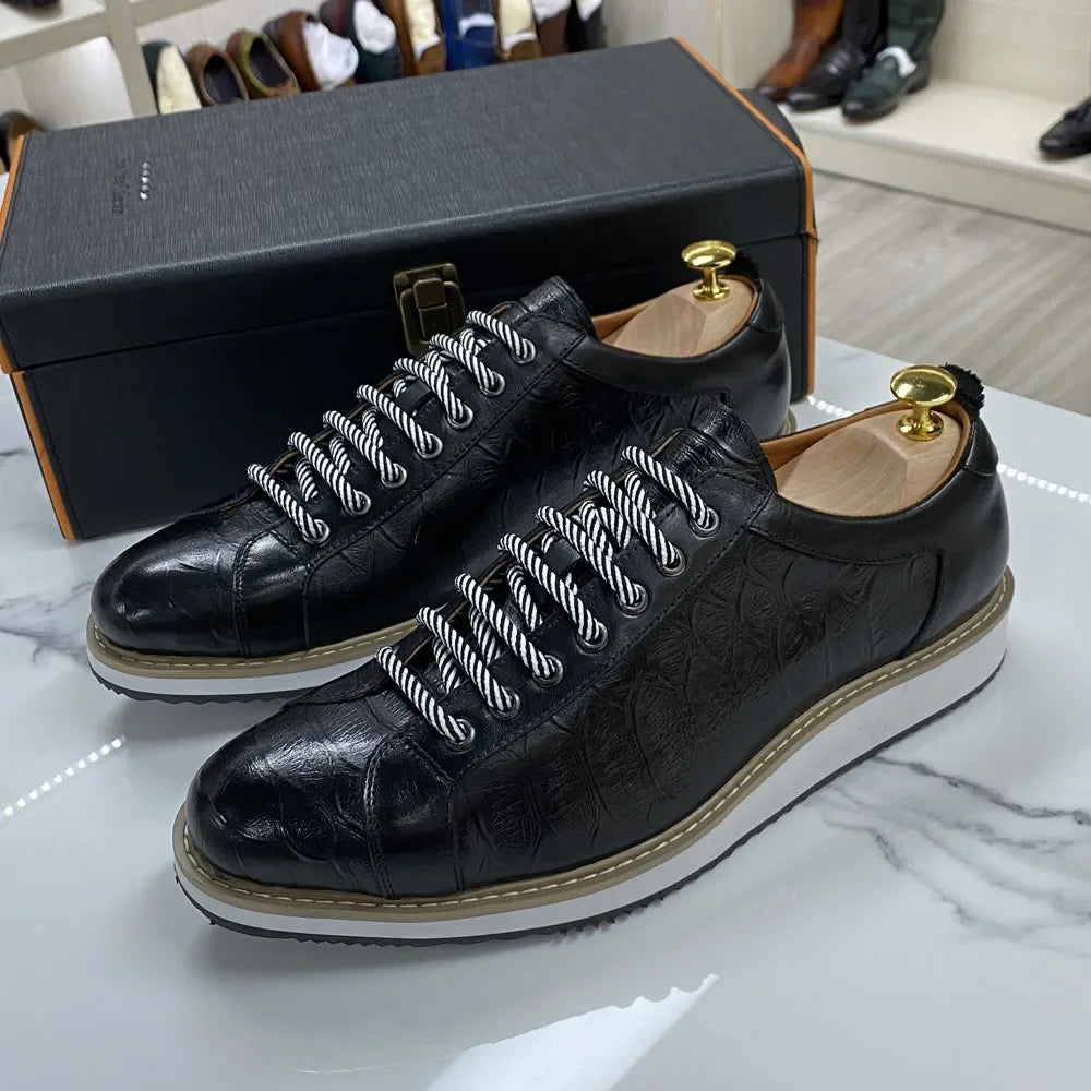 Coccodrino Croc-Embossed Leather Sneakers