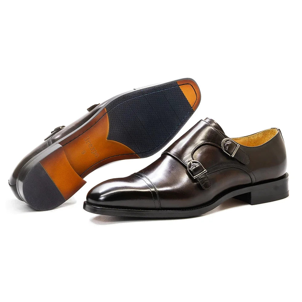 Veneziano Double Monk Cap-Toe Shoes