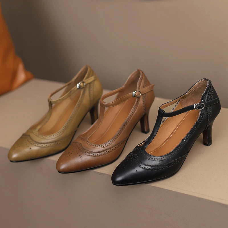 Mirella Vintage Leather Pumps