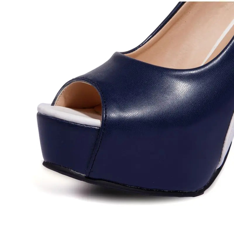 Bicromia Two-Tone Peep-Toe Platform Heels