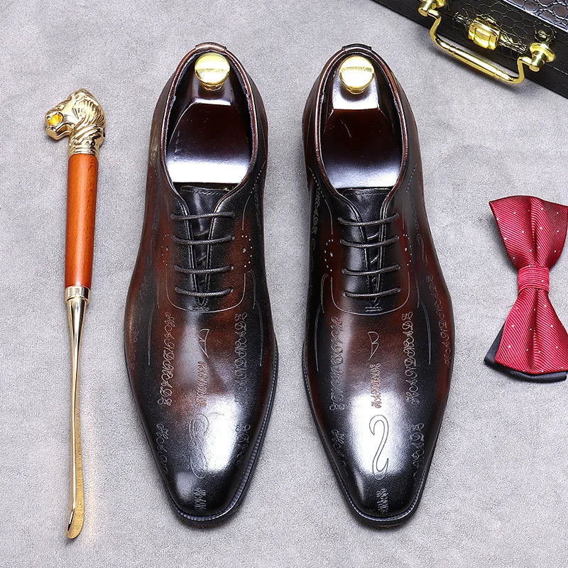 Incisione Engraved Oxford Shoes