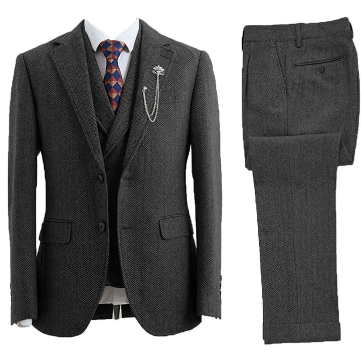 Lisca Herringbone Three-Piece Suit