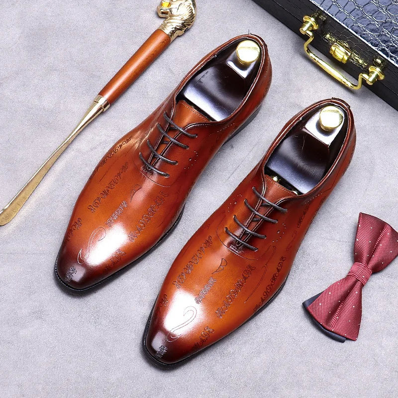 Incisione Engraved Oxford Shoes