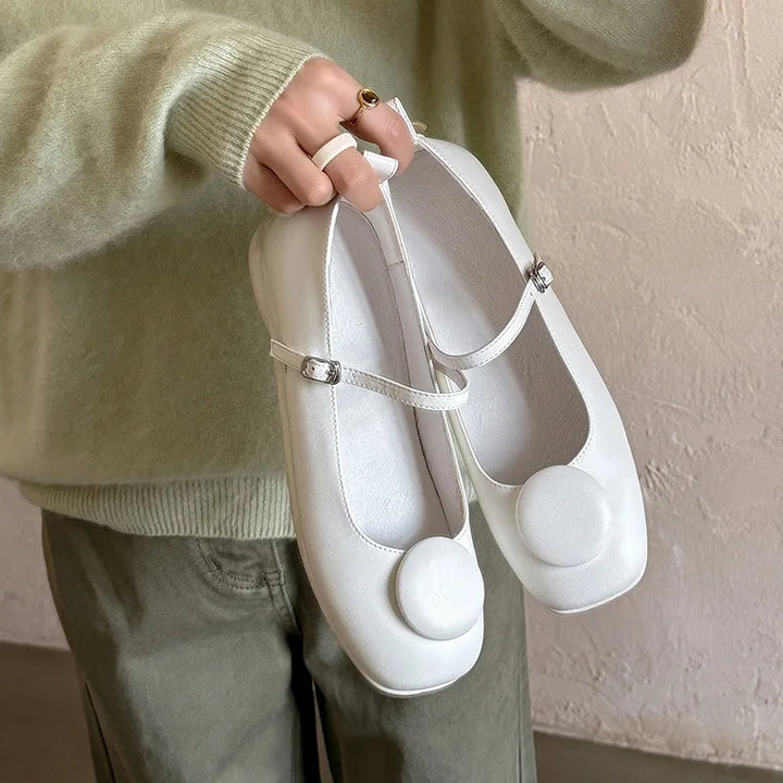 Bottoni Moda Strap Flats