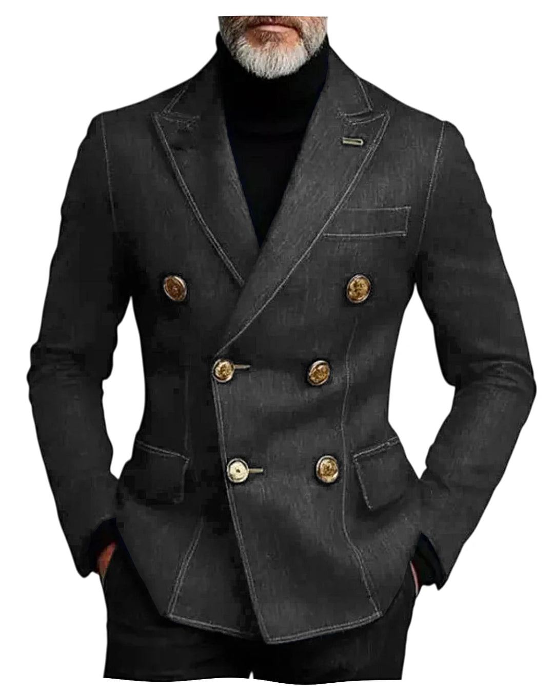 Ammiraglio Double-Breasted Denim Blazer