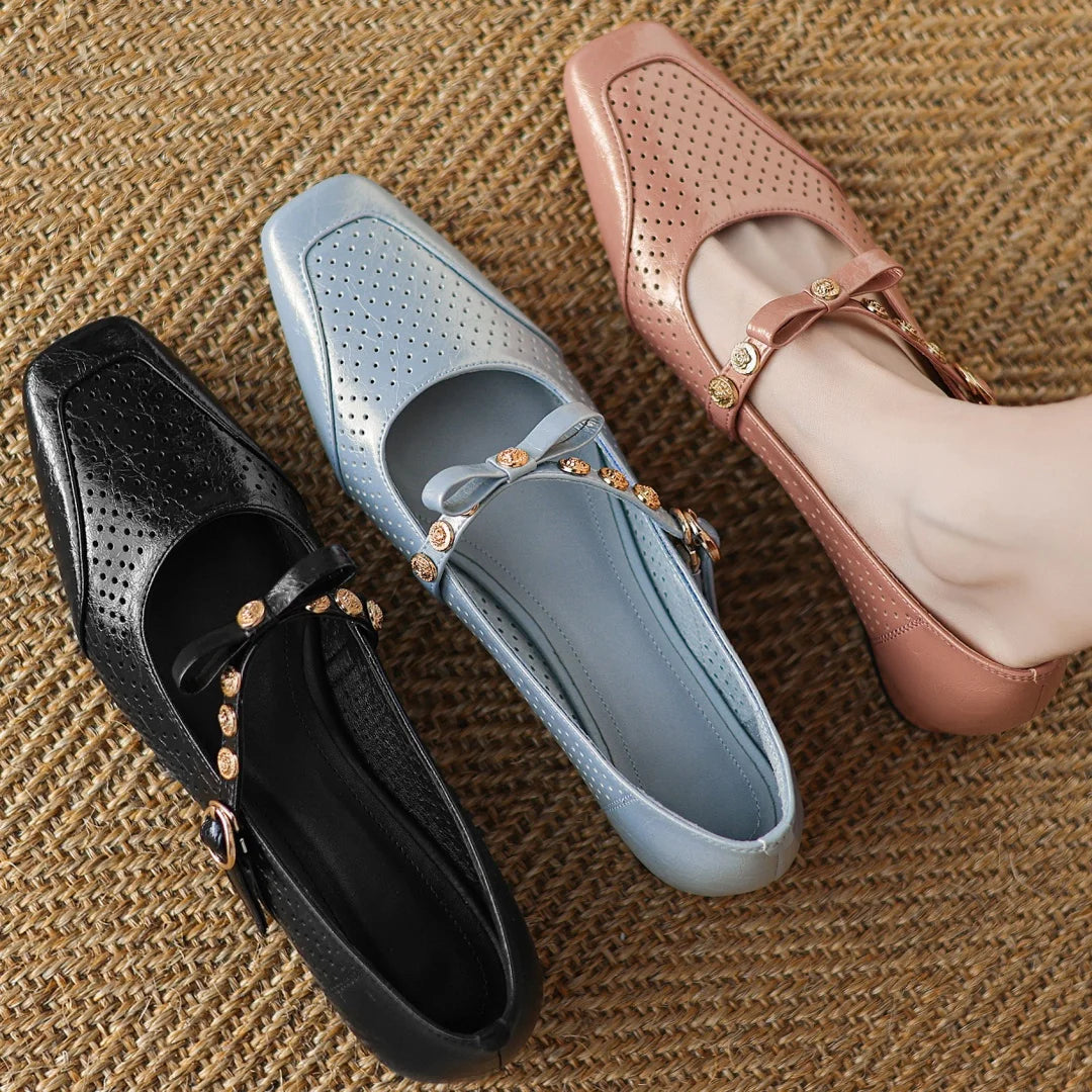 Contessa Aircut Leather Flats