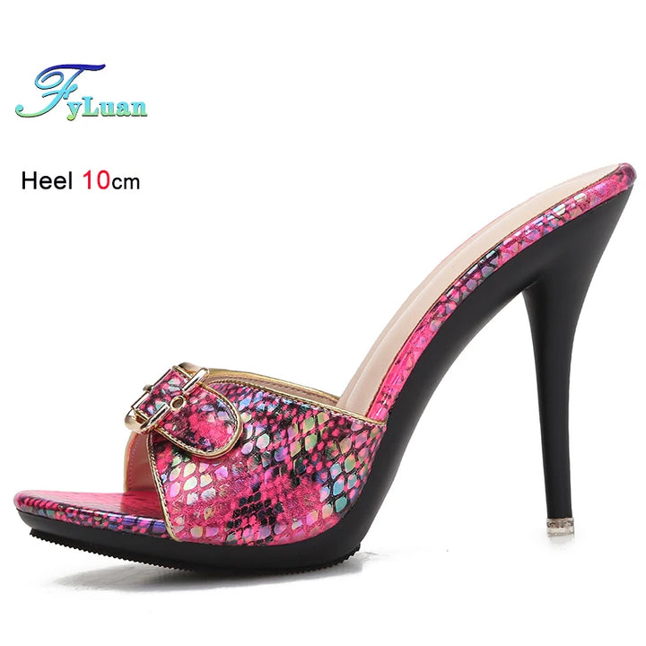 Scintilla Buckle Stiletto Mules