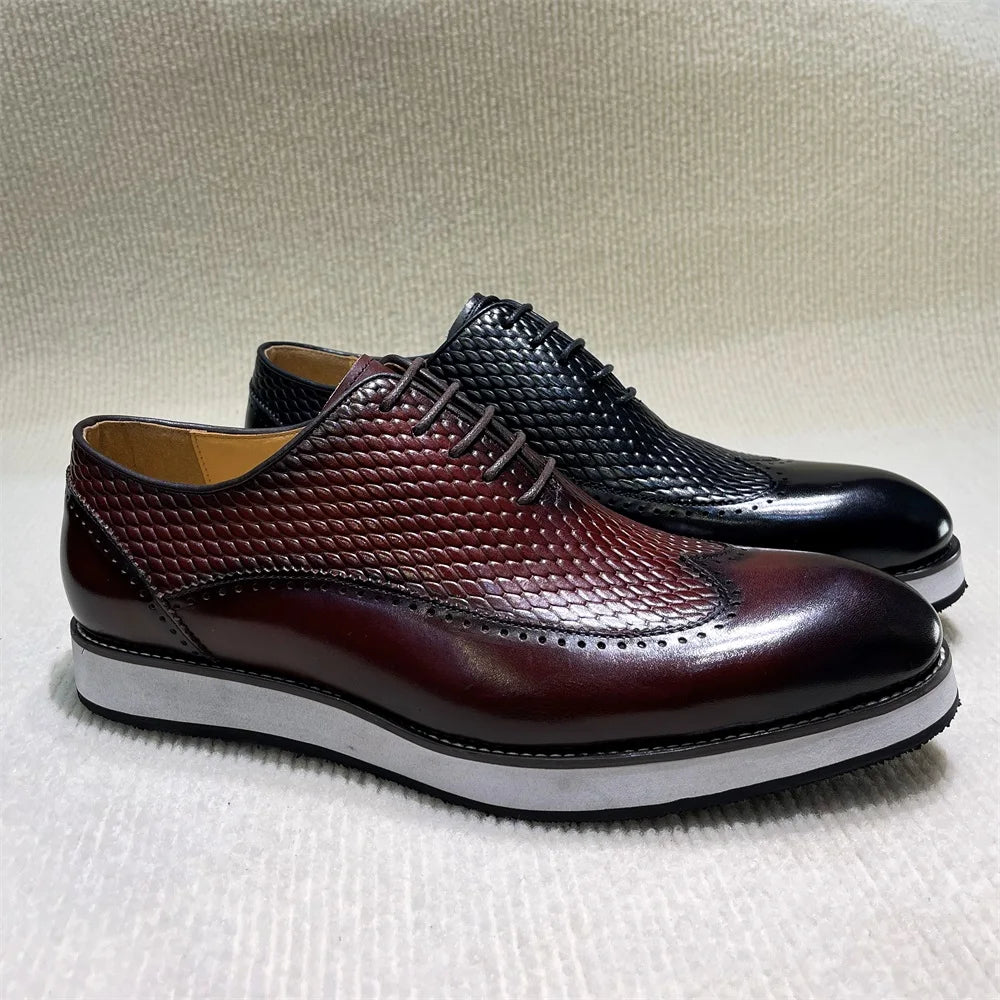 Vittorio Embossed Leather Oxfords