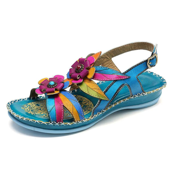Giardino Floral Leather Sandals