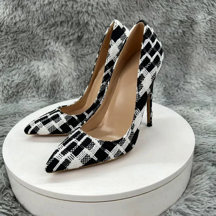 Scacchi Woven Pointed Pumps