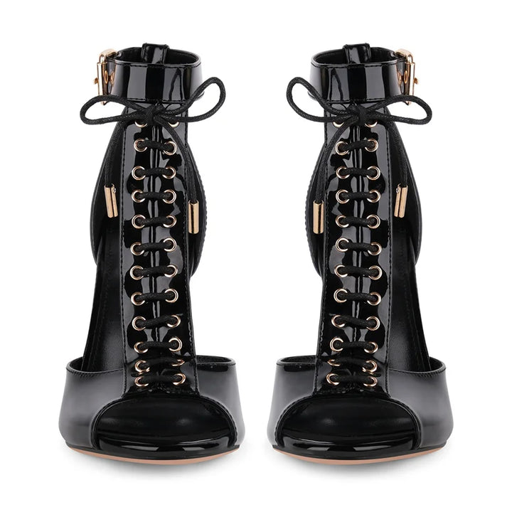 Allacciata Lace-Up T-Strap Stiletto Sandals