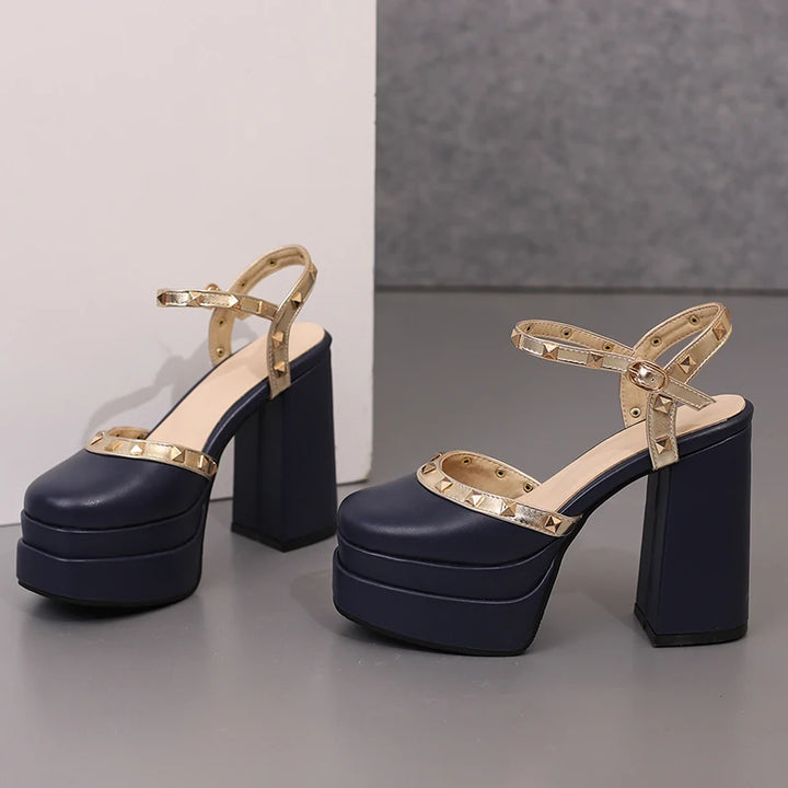 Lacera Stud Platform Heels