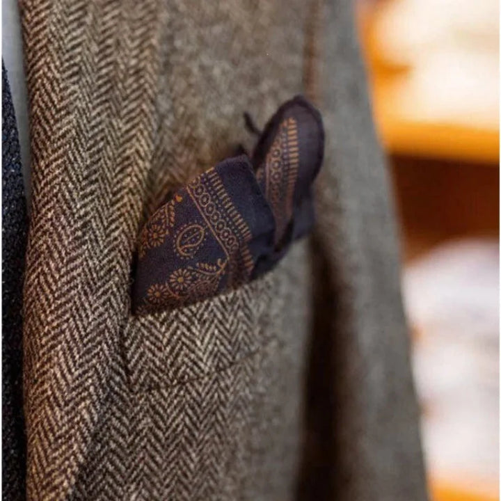 Spallina Suede-Patch Herringbone Blazer