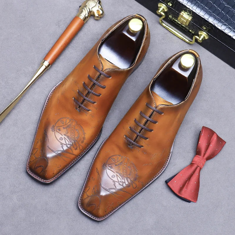 Stemma Engraved Oxford Shoes
