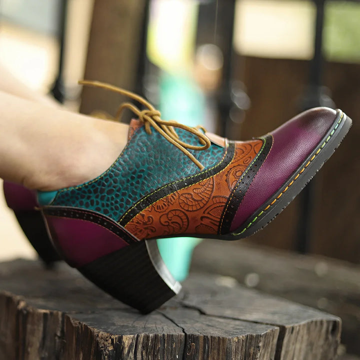Paisley Patchwork Brogue Pumps