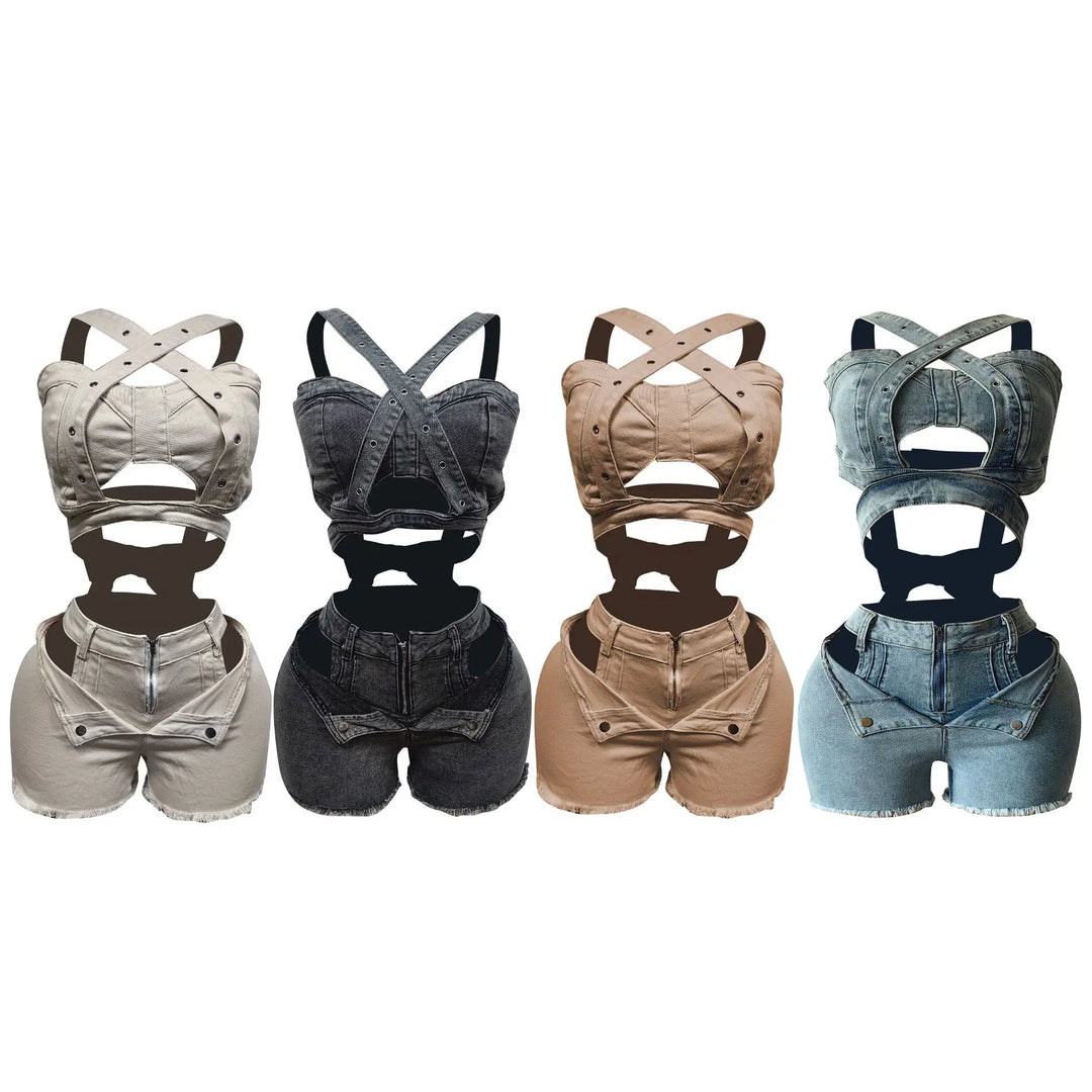 Voltage Crosscut Denim Set