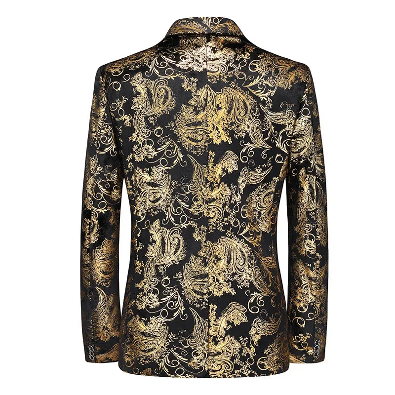 Barocco Foil-Print Party Blazer