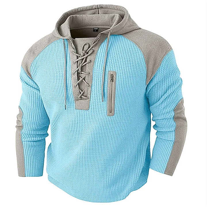 Corda Lace-Up Waffle Hoodie