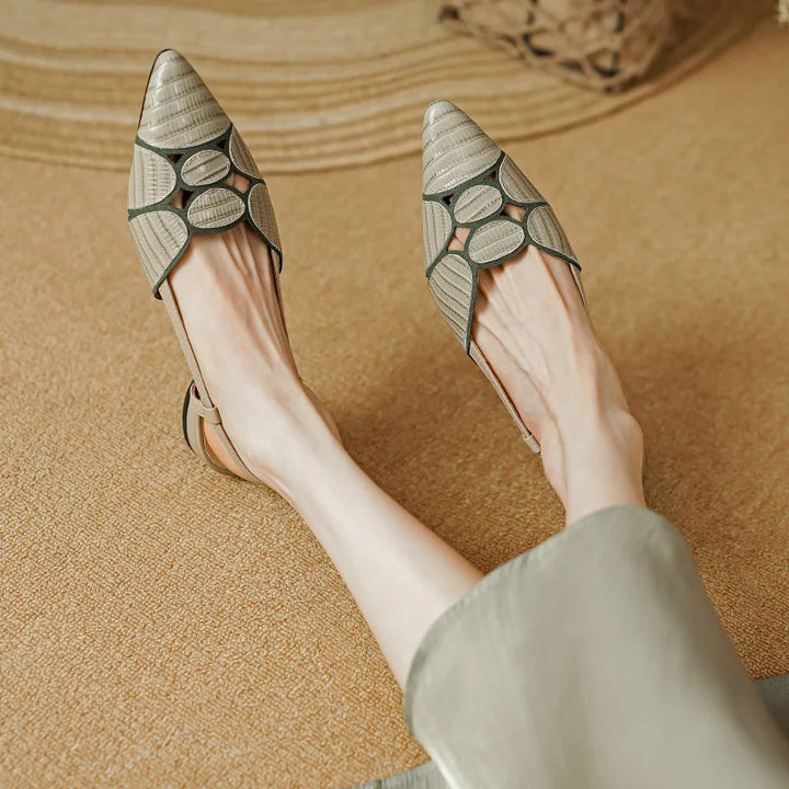 Petalo Leather Slingbacks