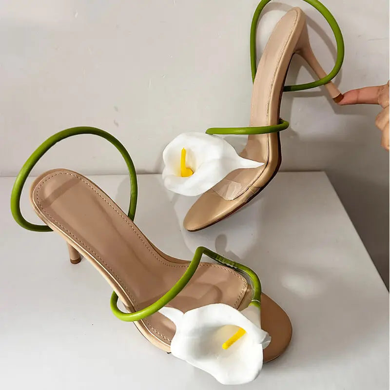 Calla Stem Slingback Kitten Heels
