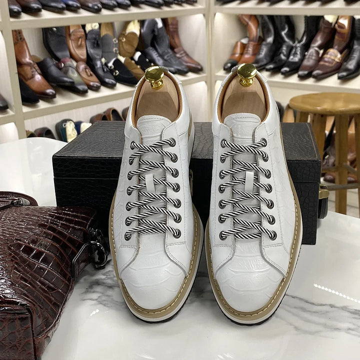 Coccodrino Croc-Embossed Leather Sneakers