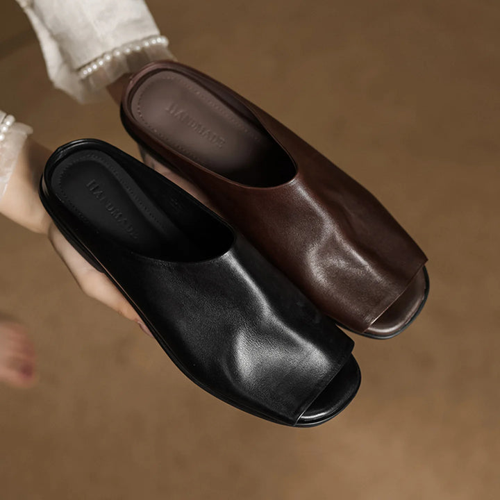 Vale Leather Slides