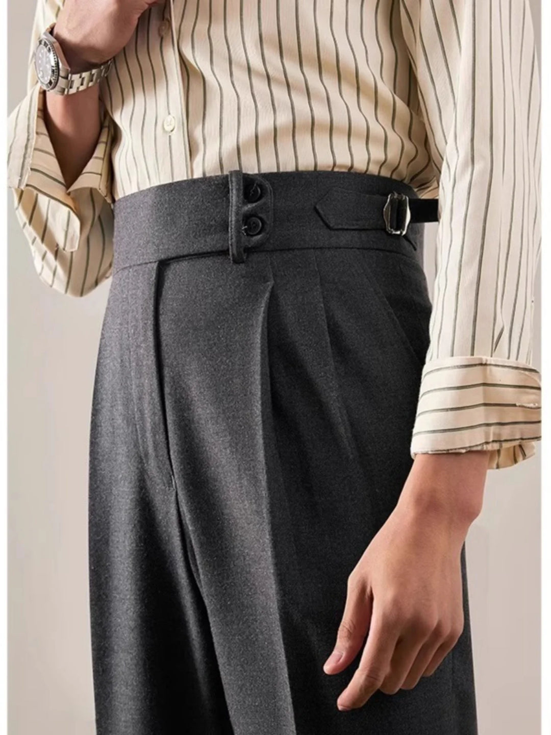 Napoli High-Rise Pleated Trousers