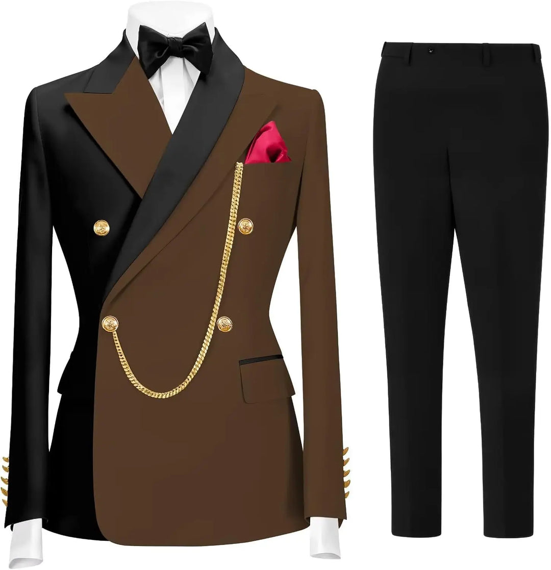 Cavaliere Chain Double-Breasted Tuxedo