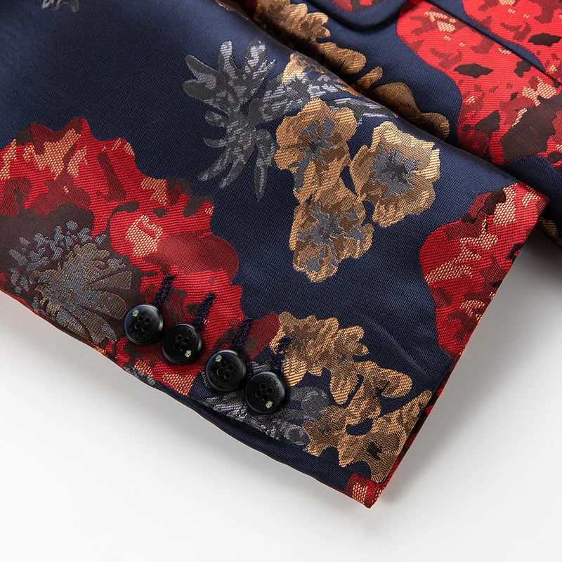 Broccato Jacquard Floral Blazer