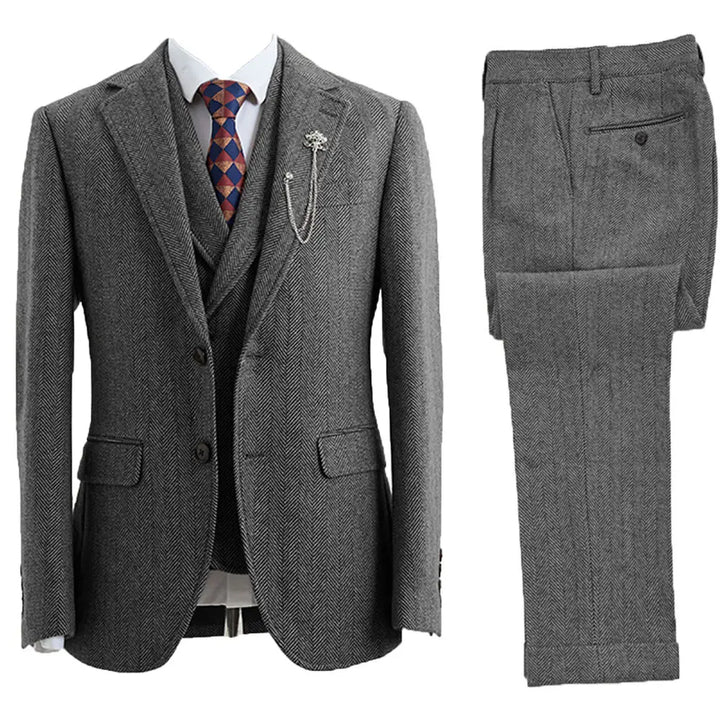Lisca Herringbone Three-Piece Suit
