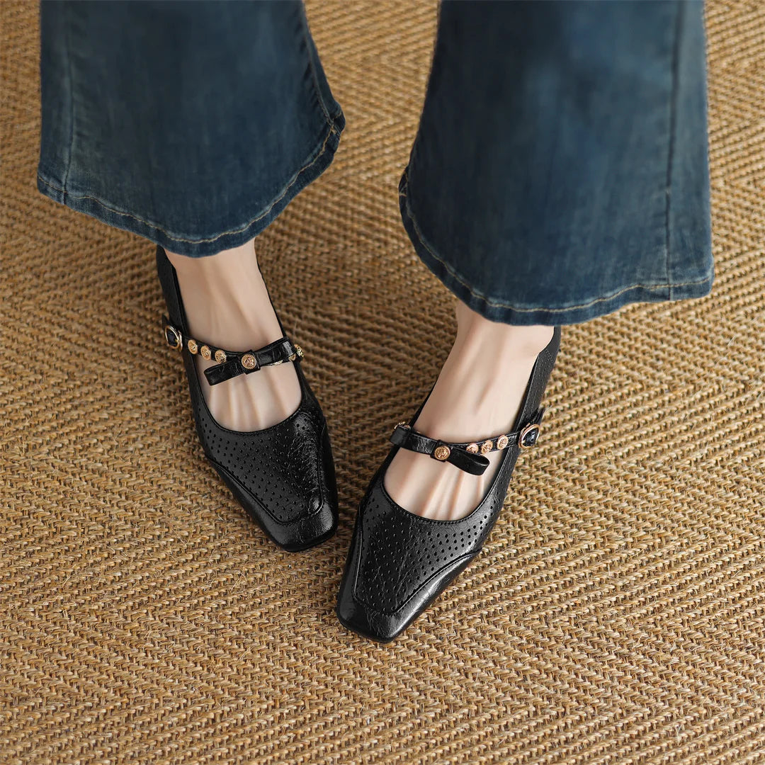 Contessa Aircut Leather Flats