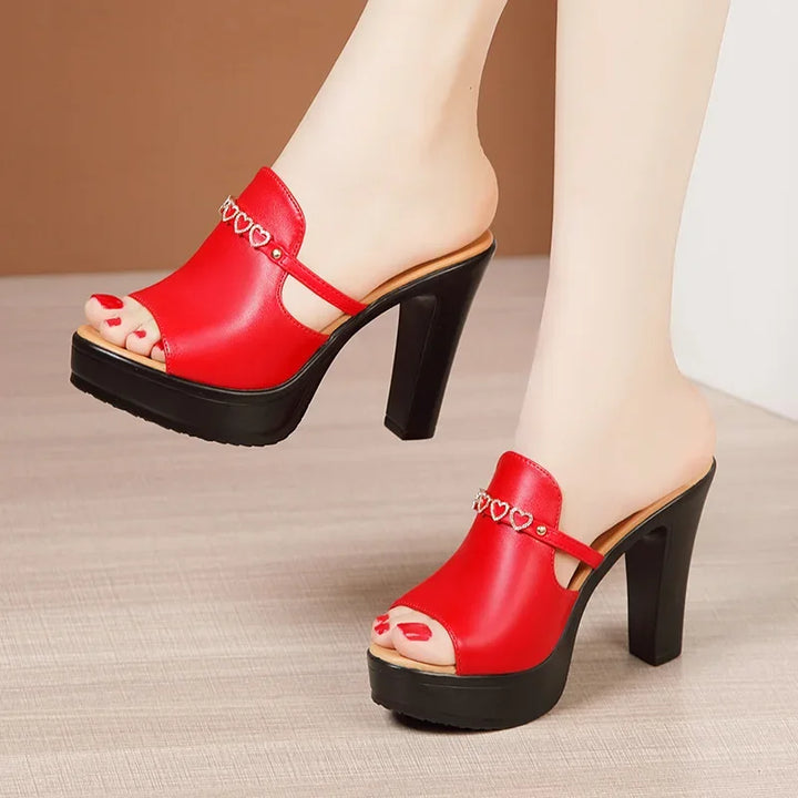 Cuoricini Heart-Charm Platform Slides