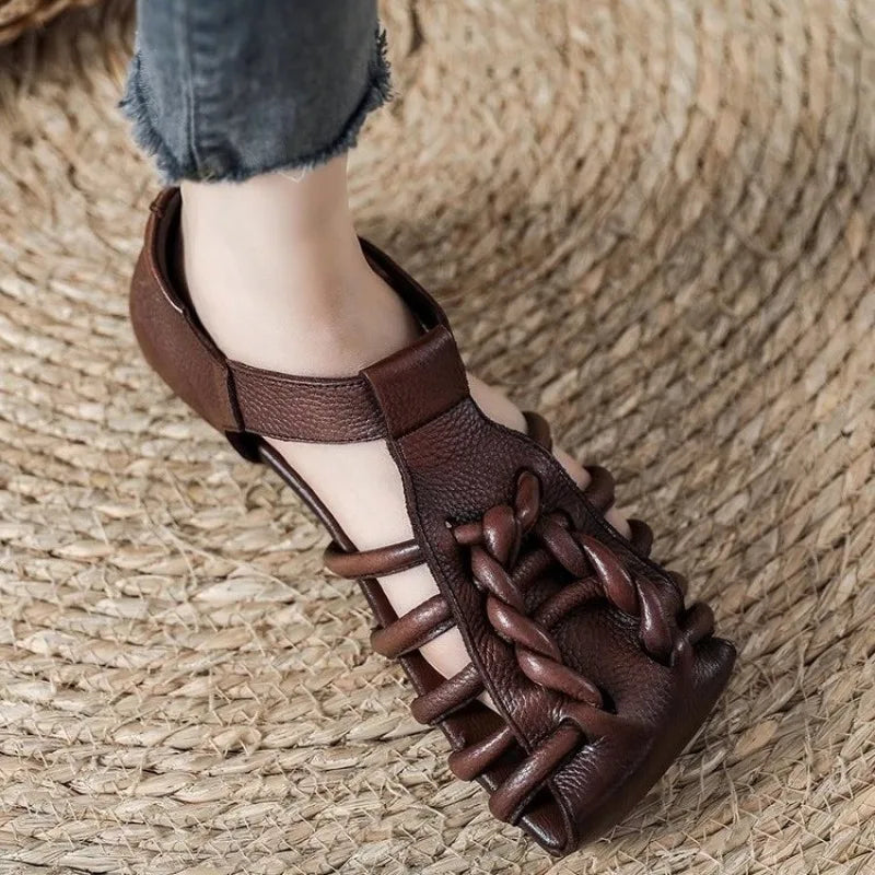 Intrecci Braided Leather Sandals